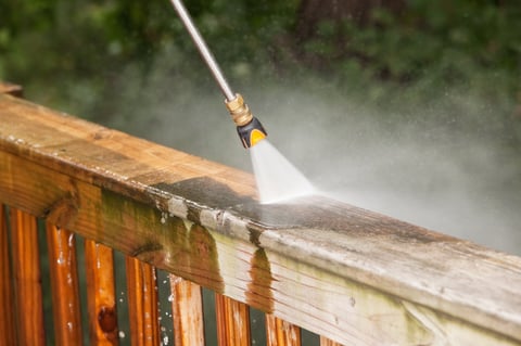 Deck before and after cleaning